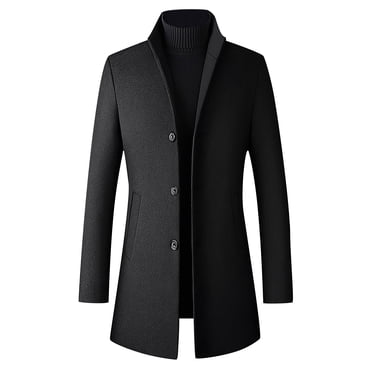 EGNMCR Jackets for Men Men's Single-breasted Solid Color Fashion Suit Business Casual Suit Wool Coat
