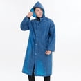 thumbnail image 2 of MIASHUI Rain Ponchos for Adult Waterproof Hood Raincoat,Blue,One Size, 2 of 3