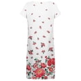 thumbnail image 5 of SMihono Robe d'Été Grande Taille pour Femmes 2023 Manches Courtes Robes Mode Fleurs Imprimées Taille Robe Soleil Col en V Longueur Genou, 5 of 5