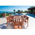 thumbnail image 1 of Malibu Outdoor Patio 7-piece Wood Dining Set with Stacking Chairs, 1 of 1