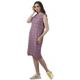 thumbnail image 4 of Moomaya Knee Length Summer Dresses Printed Back Slit Boat Neck Shift Dress, 4 of 4