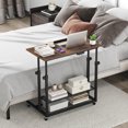 thumbnail image 4 of Costway Bureau Debout Mobile avec Plateau Inclinable, Étagères de Rangement et Roulettes pour Salon, 4 of 10