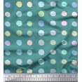 thumbnail image 1 of Soimoi Blue polyester Crepe Fabric Circle Geometric Printed Craft Fabric by the Yard 52 Inch Wide, 1 of 5