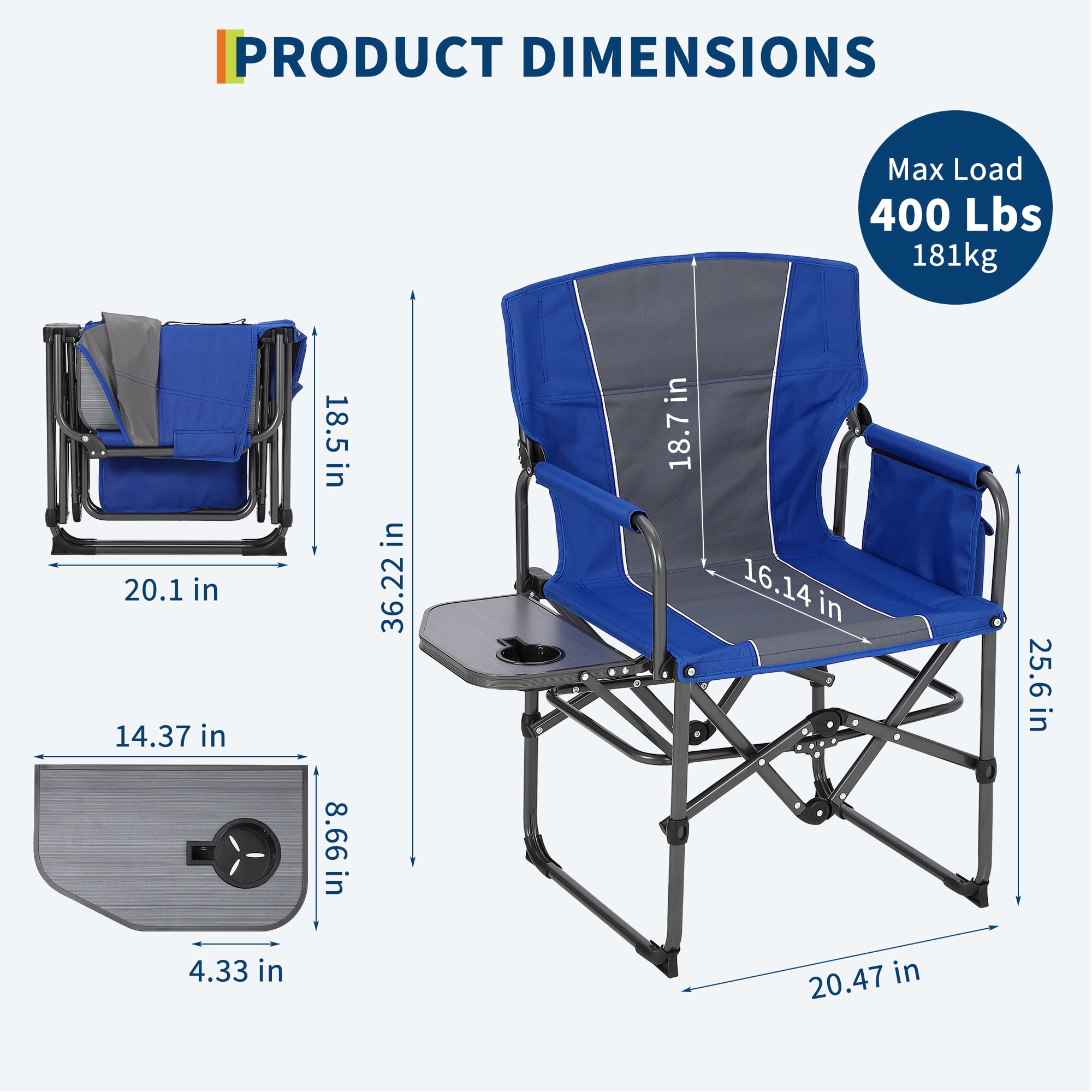 Oversized Directors Camping Chair,Folding Camping Chairs,400lbs