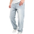 thumbnail image 2 of Sentmoon Mens Jeans Denim Jeans Oversized Men's Solid Color Basic Jeans Loose Wide Leg Straight Leg Pants for Everyday Wear and Comfortable Mint Green S, 2 of 8