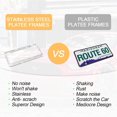 thumbnail image 4 of CHUANK 2PCS Bling Car License Plate Frame  Sparkly Rhinestone Stainless Steel License Plate Cover/Holder  Universal for Most Cars  SUVs  Vehicles with Screw Set  Auto Accessories for Wome, 4 of 14