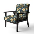 thumbnail image 3 of Designart "Twilight Serenity In The Tropics I" Gold Tropical Upholstered Accent Chair - Tropical Arm Chair For Bedroom, 3 of 7
