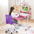 thumbnail image 4 of Giantex Swivel Office Desk Chair, Small Armless Task Chair with Hollow-out Back, Upholstered Mesh Seat, Sturdy Construction, Height Adjustable Computer Chair for Study, 4 of 10