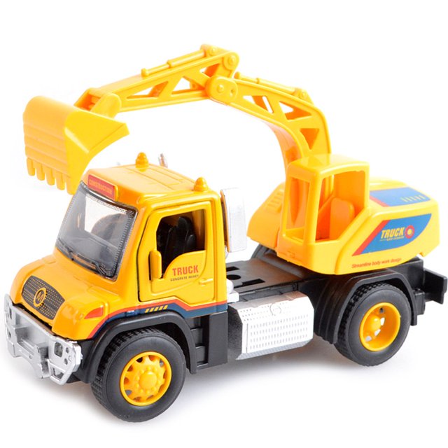 1/32 Simulation Excavator Mixer Construction Car Pull Back Model Kids Toy Gift