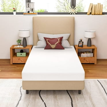 FDW Twin 6 Inch Medium-Firm Gel Memory Foam Mattress, CertiPUR-US Certified, in a Box, Bamboo Charcoal Infused