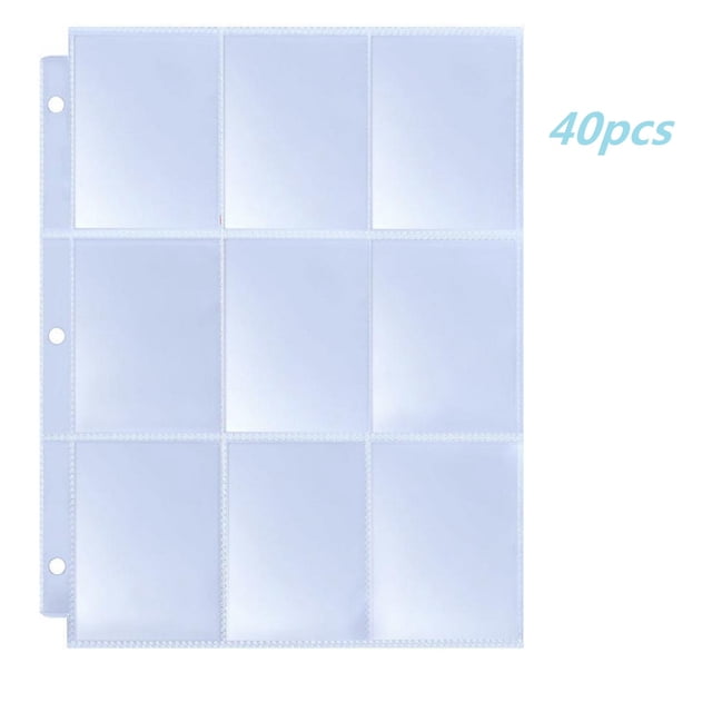 LSLJS Transparent Jiugongge 3 Hole Positive and Negative Card Sleeve Loose Leaf, Home Accessories