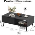 thumbnail image 3 of Coffee Table with Storage,41.34" Modern Tea Table with Sliding Wave Doors, 2-Tier Wooden Center Table for Living Room, Office & Outdoor Use, 3 of 7