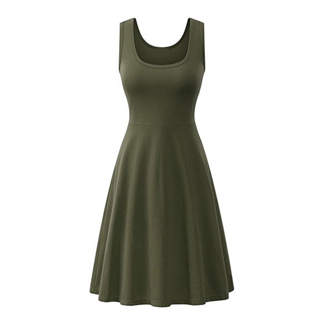 LUXUR Robe Longue d'Été de Plage pour Femmes, Robe Bohème, Vert Armée S
