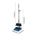 thumbnail image 3 of 180° Rotatable Broom and Dustpan Set with Self-Cleaning Teeth - Standing Storage Buckle Lightweight Plastic Construction for Home, Blue, JKODE, 3 of 8