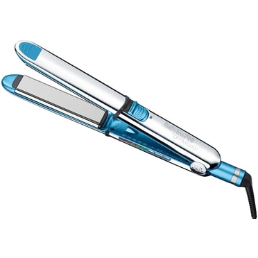 BaBylissPRO Nano Titanium Optima3300 Stainless Steel Flat Iron, 1.5‑Inch Plates, Silver/Blue, 1 Pk