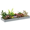 thumbnail image 1 of Outsunny 12x4x1ft Galvanized Raised Garden Bed, Open Bottom, Silver, 1 of 10