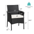 thumbnail image 4 of Costway 2PC Chairs Outdoor Patio Rattan Wicker Dining Arm Seat w/ Cushions, 4 of 10