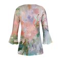 thumbnail image 4 of Blouses pour Femmes, T-shirt Imprimé Mode Manches 3/4 Blouse Col en V Hauts Décontractés, 4 of 5