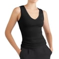 thumbnail image 1 of Women's Fashion Casual Tight V Neck Ribbed Knit Sleeveless Vest, 1 of 4