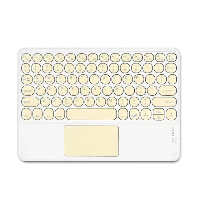 Bluetooth Keyboard Round Cap Keyboard Portable BT Wireless Keyboard With Touchpad For Android PC Tablet