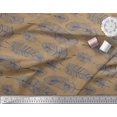 thumbnail image 3 of Soimoi Brown Poly Georgette Fabric Tribal Feather Printed Fabric 1 Yard 52 Inch Wide, 3 of 3