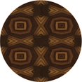 thumbnail image 1 of Ahgly Tapis Rond Lavable en Machine Intérieur Transitionnel Brun Selle, 4 Pieds Rond, 1 of 7