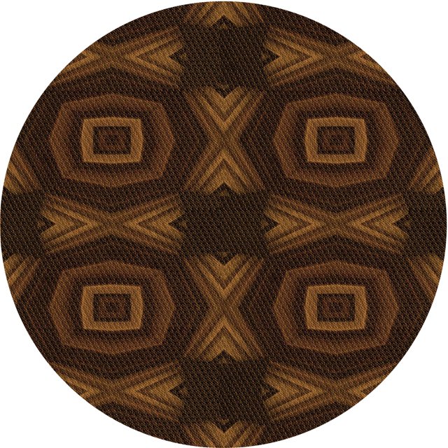 Ahgly Tapis Rond Lavable en Machine Intérieur Transitionnel Brun Selle, 4 Pieds Rond