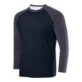 thumbnail image 2 of BiZtdJrK Sun Protection Shirts for Men Fashion Color Block Long Sleeve Workout Tops Rash Guard Quick Dry Hiking Fishing Shirt, Rose Gold, S, 2 of 3