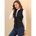 thumbnail image 2 of INSPIRE CHIC Veste Zippée pour Femme Sans Manches Anorak Gilet Utilitaire Veste avec Poches TP Noir, 2 of 6