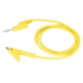thumbnail image 2 of Banana Plug Test Leads, Electrical Portable Test Flexible Brass Cable Injection Molding Silicone Sheath  For Car Battery Yellow, 2 of 8