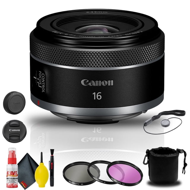 Canon RF 16mm F/2.8 STM Objectif (5051C002) + Trousse de Filtres + Pochette pour Objectif + Plus (Modèle International)