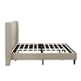 thumbnail image 3 of Noble House King Size Upholstered Bed Frame with High Headboard, 12-Slat Support, Easy Assembly, Linen Fabric, Beige, 3 of 4