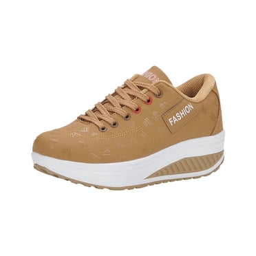 hopeusnice Liquidation Espadrilles à Plateforme pour Femmes Chaussures de Marche Respirantes Confortables Espadrilles Compensées Mode à Lacets Confortables Légères Espadrilles Compensées Chaussures de Sport d'Extérieur Kaki 36