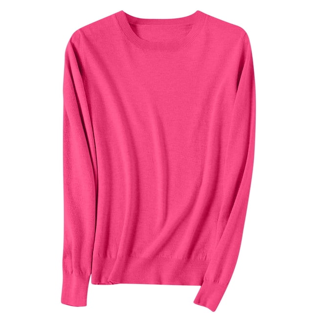 Timegard Womens Sweaters Crewneck Comfy Knit Pullover Fall Winter Casual Solid Color Long Sleeve Tops