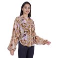 thumbnail image 3 of Moomaya Chemise Boutonnée Imprimée pour Femme Col Mandarin Manches Longues Haut d'Été, 3 of 7