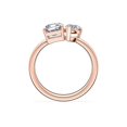 thumbnail image 4 of 1.00 Carat Excellent Asscher & Pear Cut Real Diamond Latest Design Two Stone Ring for Ladies Solid 14K Rose Gold Size 7.5, 4 of 8