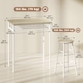 thumbnail image 3 of HOMCOM 3 Piece Counter Height Table Chair Set with Table, 2 Matching Stools, 3 of 10
