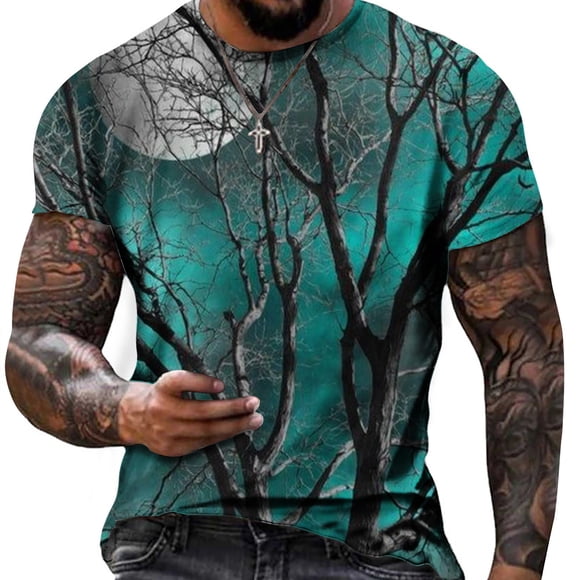 EGNMCR T Shirts for Man Men Casual Fashion Round Neck Pullover Print T-Shirt Short Sleeve Tops Gifts for Men