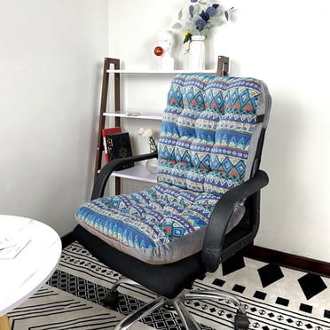 TopLLC Coussins de Chaise de Patio, Coussin de Chaise à Dossier Haut Capitonné à Motif Géométrique Style Bohème avec Attaches, Coussin de Siège Antidérapant et Respirant à Double Face pour Chaise Berçante, Mobilier pour Intérieur Extérieur
