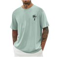 thumbnail image 1 of T-shirts pour Hommes Imprimés Palmier Graphiques T-Shirts Décontractés Été Plage Hawaïenne Manches Courtes Col Rond, 1 of 4
