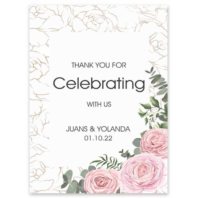 Darling Souvenir MADE WITH LOVE Custom Thank You For Celebrating With UsRoseWelcomeSignIdeal For Celebration - 18x12