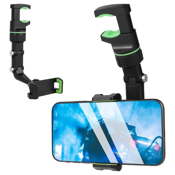 Car Rearview Mirror Cell Phone Holder 360° Rotating Phone Mount Rearview Phone Support Bracket Adjustable Phone GPS Holder Fit