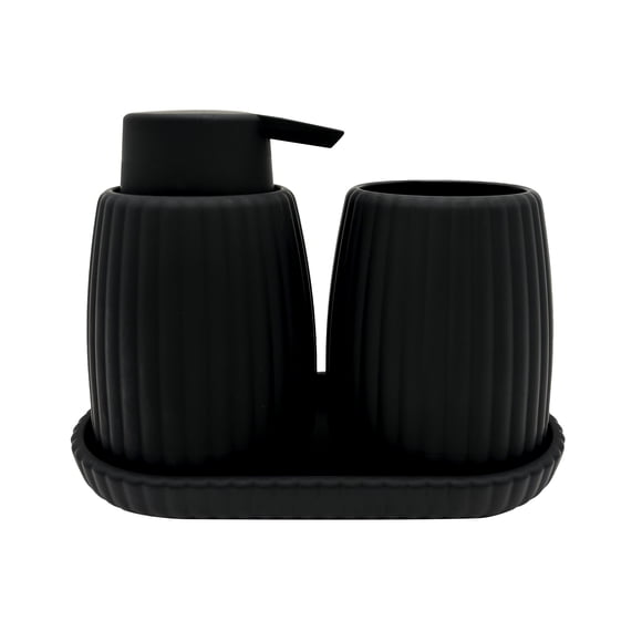 Mainstays 3-Piece Bathroom Accessory Set, Black,