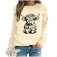 thumbnail image 4 of WEAIXIMIUNG Chandail pour Femmes Chic Chandail d'Automne et d'Hiver pour Femmes 2025 Col Rond Mode Chemise à Imprimé Vache Manches Longues Mode Décontractée Mode Haut de Sortie, 4 of 4