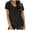 Black, variant on LUOGENLI Female T-shirts for Womens Women's Solid Color V Neck Casual Short Sleeve T Shirt | Fashionable & Versatile Basic Tee Tee T-shirts Womens White Valentines Black XXL