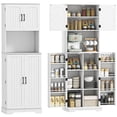 thumbnail image 1 of HOMCOM 71.5" Tall Pantry Cabinet, Kitchen Cupboard with Spice Racks, White, 1 of 10