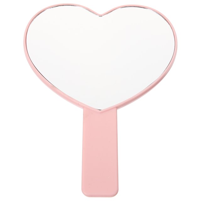 MIANGASTORE Heart-shaped Mirror Travel Handheld Mirror Small Mirror Cosmetic Hand Mirror