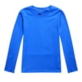 thumbnail image 1 of PMVFHDE T-Shirt à Manches Longues pour Enfants Garçons Filles Automne Printemps Col Rond Uni, Bleu Foncé, 10-11 Ans, 1 of 4