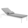 thumbnail image 4 of Modway Perspective Aluminum Patio Chaise Lounge in White and Gray, 4 of 6