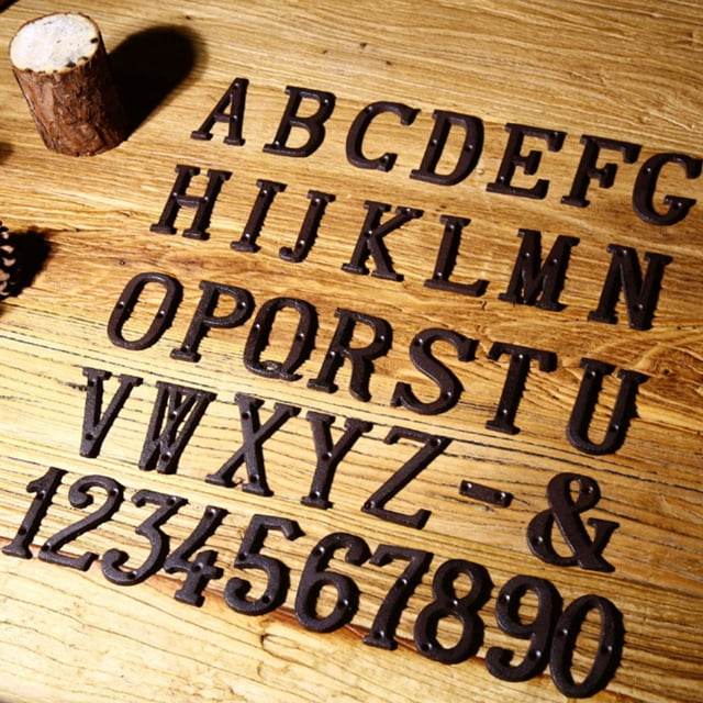 Ruiboury Metal Letters House Numbers Not Easy To Fade Easy To Install Metal House Number Plaque Iron Decoration Doorplate B17--N 5Set